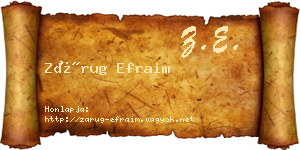Zárug Efraim névjegykártya